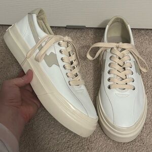 Stepney Workers Club | Dellow S Strike Leather Sneakers White Putty‎ Sz 41/8